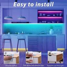 131FT/100FT/32.8FT LED Strip Lights, TV LED Backlight USB 5050 RGB Ribbon, Synchronous Color Changing LED Lights, Controlled By Black 44 Key Remote Control/White 44 Key Remote Control APP And Application Program, Can Follow Music To Change Light Colors, Home Decoration Night Lights, Bedrooms, Christmas Parties, Holiday Use For Room, Family Gathering Party Decoration