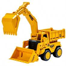Mainan Truk Ekskavator Geser Inersia Warna Kuning dengan Bak Pengangkut Miring, Model Kendaraan Teknik Terbuat dari Bahan ABS, Tanpa Baterai, Cocok untuk Anak Laki-laki dan Perempuan, Hadiah Ulang Tahun yang Luar Biasa - MultiWarna - View 10