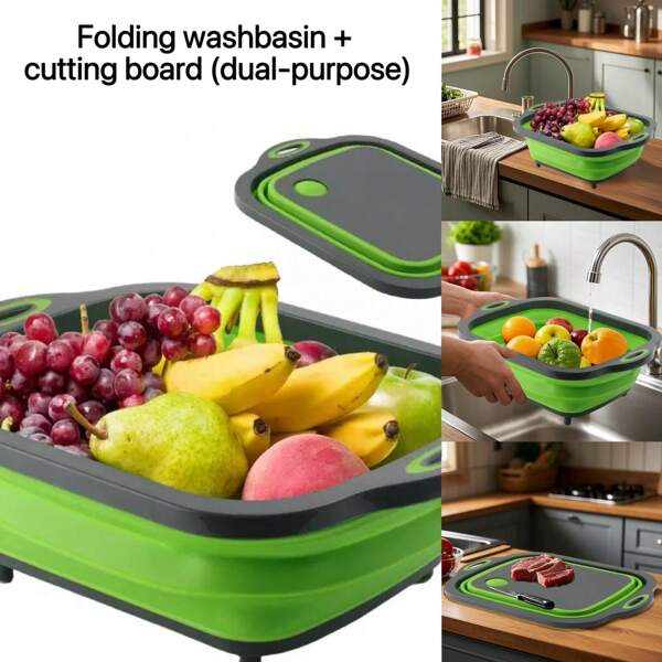 Bacia de água portátil que economiza espaço com pia integrada e função de armazenamento - perfeita para acampamentos ao ar livre, viagens e uso doméstico - material PP durável, presente ideal para Natal, Dia dos Namorados, Ação de Graças, Dia das Mães