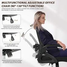 Sedia da ufficio ergonomica Milacyee in rete traspirante con supporto lombare, braccioli regolabili, telaio regolabile in altezza e ruote girevoli a 360° per ufficio e studio.