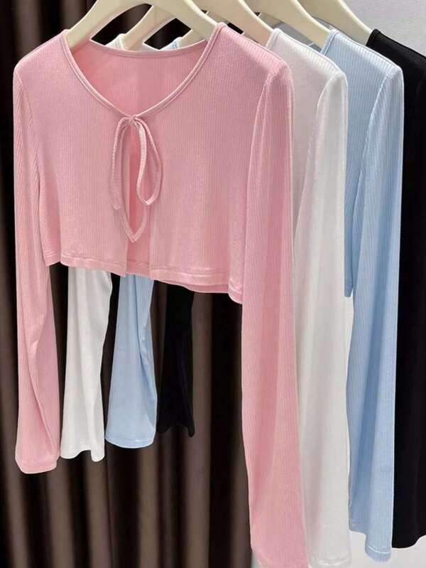 1pc Women Summer Knitted Cover Up/Cover Up, Lightweight Shawl,Outerwear Cardigan, Paired With Slip Dress