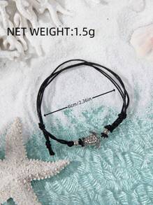 Neuer Retro-Stil Schildkröte handgewebte Hanfseil Knöchelkette, unisex, perfekter Modeaccessoire für Sommerstrände, multifunktionale dekorative Kette (Armband, Knöchelkette)