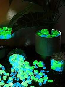 50/100/300/500 Stücke leuchtende dekorative Steine, mikrolandschaftliche leuchtende Steine, geeignet für Garten Kunstdekoration, Bonsai Dekoration, Wege, Rasen, Aquarien, Fischbecken, Vase Füllung, Blumentopf Dekoration