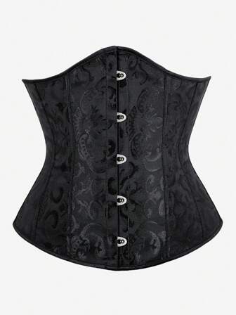 Underbust Corset Jacquard Waist Trainer Belt Slimming Cincher Shapewear, Suitable For Halloween