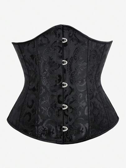 Underbust Corset Jacquard Waist Trainer Belt Slimming Cincher Shapewear, Suitable For Halloween