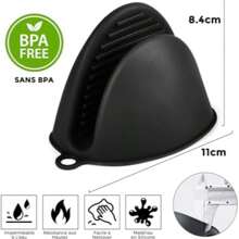 2 Pieces Of Silicone Oven Gloves And Pot Pad Set For Kitchen, Heat Resistant Small Kitchen Gloves, Rubber Air Fryer Gloves, Mini Pan Gripper Tool, Suitable For And Baking
