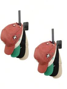 1/2pcs Hat Rack,Hat Stand, Hat Storage Hanger, Storage Rack For Baseball Cap, Bathroom Storage Shelf, Wall Adhesive Hat Rack, Kitchen Wall Mounted Paper Towel Holder, No Drilling Required, Wall Mounted Hooks For Hats, Towels, Clothes