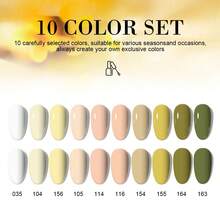 LIMEGIRL Gel Polish 10 Pcs All Seasons Skin Tones Gel Nail Polish Nude Pink Neutral UV Gel Polish Nail Set Salon DIY Manicure Gift Set - Nhiều màu - Xem 2