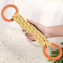 1 pieza Juguete de cuerda para masticar de mezcla de algodón para perros - Diseño anudado con doble asa adecuado para todos los tamaños de perros, limpia los dientes de las mascotas, duradero, juego interactivo de tira y afloja