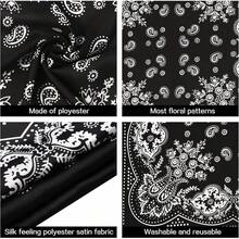 Satin Head Scarf - 27.5 Inch Silk Hair Wrap For Women - 黑色 - 查看 11
