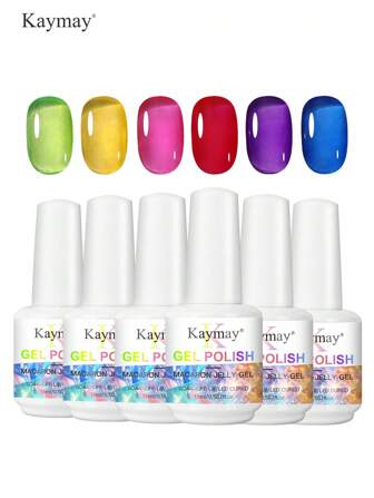 Pastel Jelly Gel Polish Translucent Macaron Gel Pastel Pink Gel Glass Shine Effect Soft Sheen Finish Natural Nail Coloring Cute Macaron Style DIY Manicure At Home Gift For Nail Lovers Minimalist Style Users