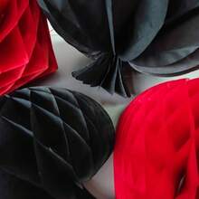 4pcs Poker Paper Honeycomb Hanging Decor, 3D Honeycomb Hanging Decorations, Suitable For Las Vegas Birthday Party Red And Black Poker Paper Ceiling Hanging Decor, Game Night Party Ceiling Decor Supplies, Suitable For Centerpiece Decor, Casino Decor, Game Accessories Decor, Garden Decor, Bar Party Decor, Birthday Decor, Wedding Decor, Room Decor, Home Decor, Personalized Gifts - Multicolor - View 3