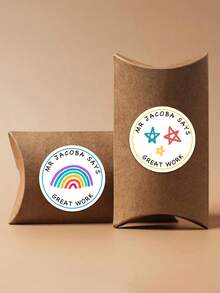 Excellent Student Stickers, Personalized Teacher Stickers, Praise Stickers, Teacher Name Stickers, Back To School Stickers. Personalized Stickers, Praise Stickers, Sticker Sets. School Stickers - Multicolor - View 3