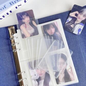 20 Pcs 58x89mm Vertical Compact Hard Card Holders, Clear 3 Inch Postcard Protective Sleeves For Kpop Cards, School Supplies,School Supplies,Back To School