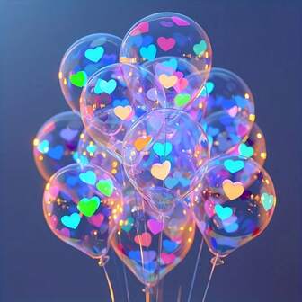 50pcs Glow In The Dark Heart Balloons, UV Reactive Luminous, 12inch, Suitable For Birthday, Wedding, Valentine's Day, Summer Party, Night Gathering, UV Reactive Latex Party Decorations