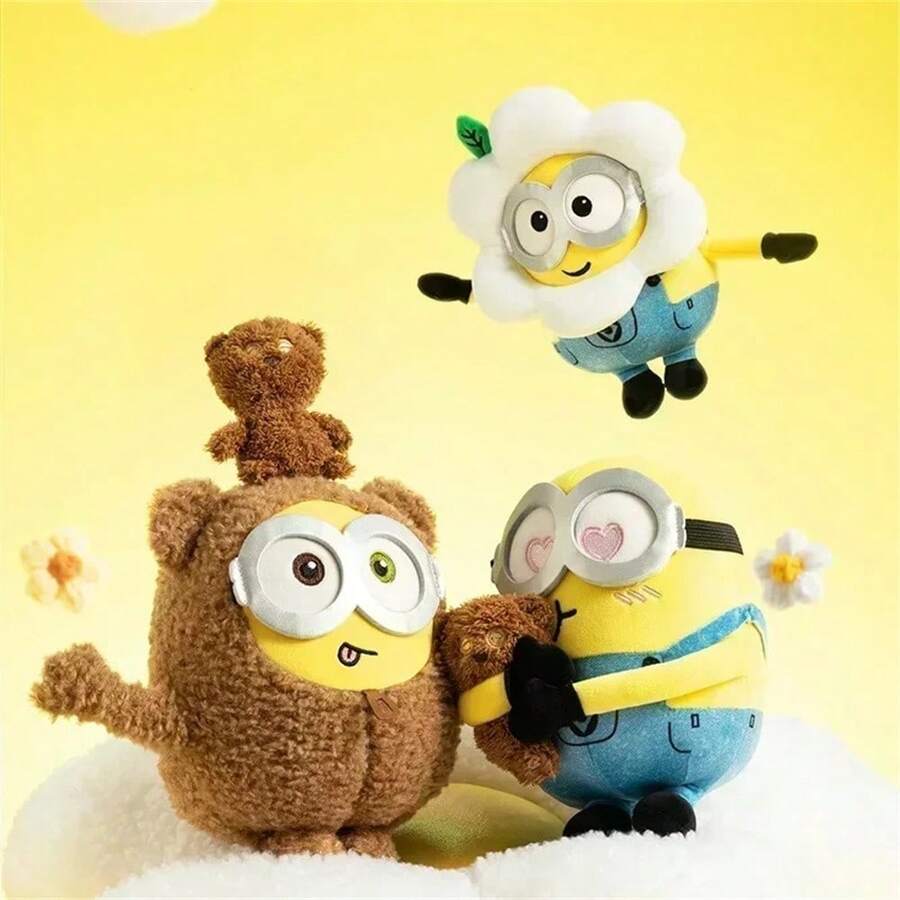 28厘米/11.1英寸小黄人鲍勃+蒂姆系列毛绒玩偶动漫周边毛绒抱枕家居沙发枕头装饰摆件卡通毛绒玩具生日礼物