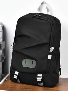 16 Inch High Capacity Casual Business Laptop Backpack - Multi-Compartment Polyester Solid Color School Bag, Suitable For Travling, Outdoor Hiking - Multicolor - View 11