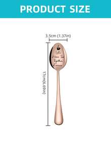 1 件雕刻金色不锈钢勺子，激光雕刻勺子 - 适合男士、女士和青少年的完美礼物，适合生日、圣诞节、婚礼、派对、感恩节、新奇周年纪念日、厨房用具、下午茶勺、巧克力酱勺、甜点勺、咖啡勺、金色餐具