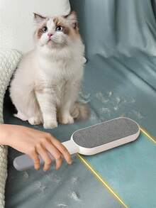 فرشاة إزالة شعر الحيوانات الأليفة مزدوجة الجوانب - قابلة لإعادة الاستخدام، فرشاة يدوية لإزالة شعر الحيوانات الأليفة ثابتة ولزجة للملابس والأرائك والأثاث والفراش والسجاد - أداة فعالة لإزالة شعر الحيوانات الأليفة وتنظيفها