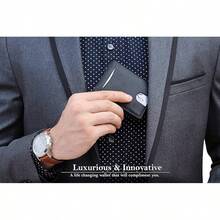 RFID Blocking Slim Bifold Genuine Leather Minimalist Front Pocket Wallets For Men With Money Clip Thin Mens - Black - View 2