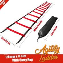 12 Degraus Escada de Agilidade, Escada de Velocidade, Escada de Treinamento para Futebol, Velocidade, Futebol, Treinamento de Fitness para os Pés, com Bolsa de Transporte, Equipamento de Treinamento de Agilidade