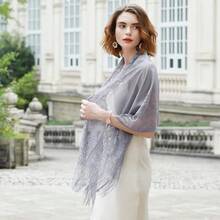 RIIQIICHY Shawls And Wraps For Evening Dresses Scarfs For Women Pashmina Wedding Formal Shawlhalloween - 灰色-1 - 查看 10