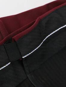 4 PCS Men Suit Tuxedo Vest Pants Bow Shawl Collar One Button For Wedding Banquet Prom Chic Elegant Men Attire - 酒紅色 - 查看 6