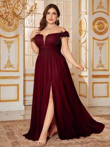 SUPGIR V-Neck Sleeveless Waist Twist Pleated Cut-Out Flowy Party Dress