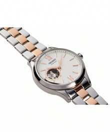 Orient Relógio Mecânico Feminino Orient com Mostrador Branco e Pulseira de Aço Inoxidável, Estilo Elegante de Negócios, Adequado para Uso Diário, Encontros, Presentes e Várias Festas RA-AG0020S10B