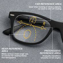 1 副时尚多焦点双光老花镜，经典镜框和实用镜片，灵活的弹簧镜腿，适合日常舒适佩戴，男女通用 - 藍 - 查看 5