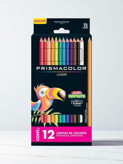  12 Lápices de Colores Caja con 12 Piezas Largos Redondos Prismacolor, Punta gruesa y de gran calidad * Resistentes , Tonos intensos y brillantes, Caja con 12 lápices de color, Ideal para uso escolar o diseños.