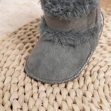 Minimalist Solid Color Infant Warm Boots, Casual Outdoor Comfortable Autumn/Winter