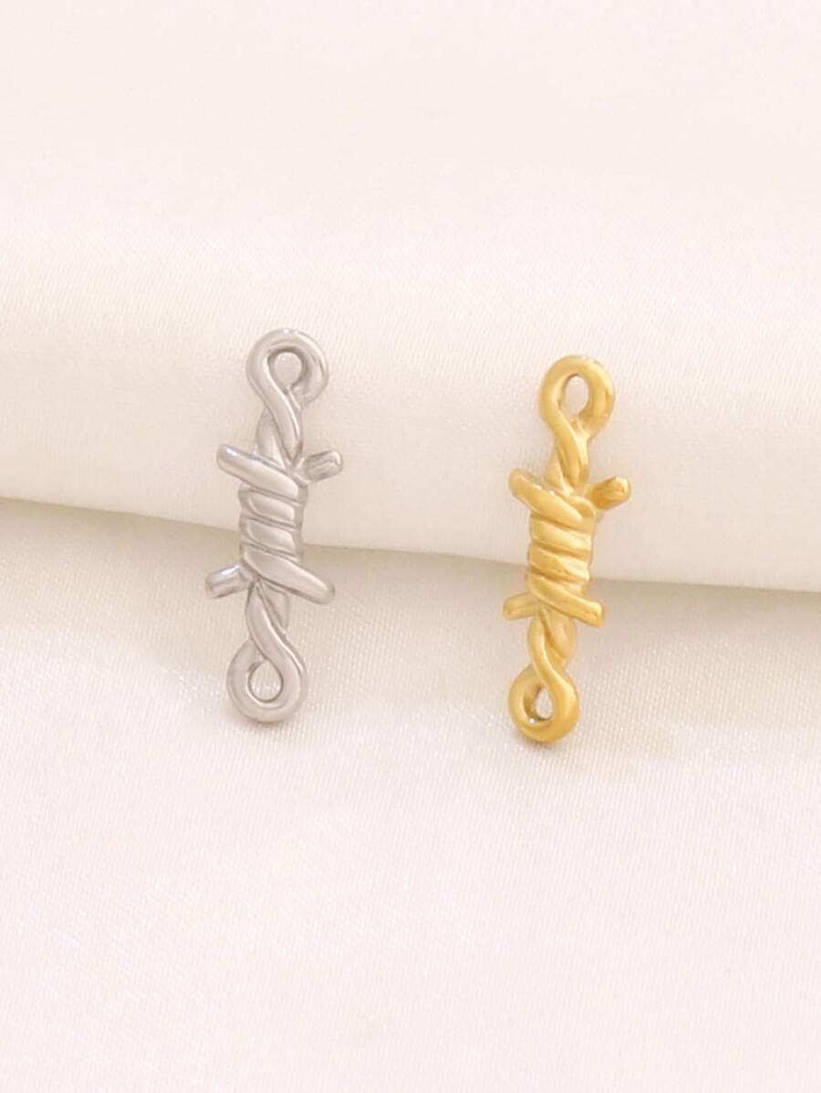 3 件不锈钢 3D 荆棘金属连接器吊坠创意饰品适用于 DIY 珠宝制作手工配件