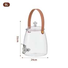 1 Piece Large Capacity With Faucet, Refrigerator Cold Water Bottle, Fruit Tea Cold Water Bottle, Household Water Beverage Bucket, Ice Glass Juice Pot (Without Shelf)