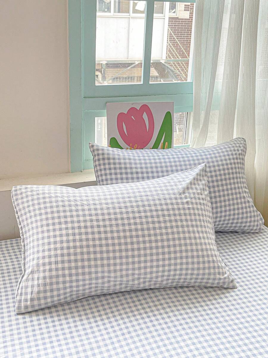 2 vỏ gối in hoa nhỏ màu xanh đơn giản làm từ 100% Polyester (Không bao gồm ruột gối), mềm mại và thoải mái cho mọi mùa - Nhiều màu - Xem 1