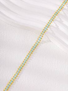Bracelet de cheville à la mode bohème en perles de turquoise bleue en alliage de cuivre, chaîne pour les pieds, convient pour le port quotidien des femmes, vacances à la plage, fête, cadeau de vacances pour les filles