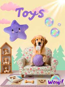 4pcs Plush Squeaky Pet Toy Set For Small Dogs & Cats -Stars, Lollipops, Candy, Eggplant Designs - Interactive Play And Sleep Companions, Pet Toys For Dogs Chew Toy For Dog Interactive Supply