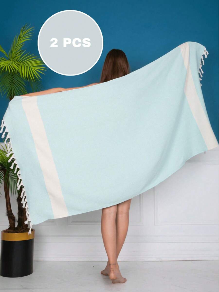 2 Piezas Toalla de Playa Turca, Peshtemal de Diamante, Toalla de Playa Peshtemal, Peshtemal Dokubba, Compacta, Ligera, Toalla Turca Tradicional 90x180 Cm