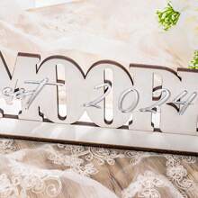 Custom Wedding Tabletop Ornament - Exclusive Personalized Wooden Decoration For Head Table, Four Sizes Available, Cherish The Memories - Wedding, Anniversary Gift - Elegant Logo For Bride And Groom, Stylish, Modern, Customized, Personalized, Unique, Ideal Gift For Him