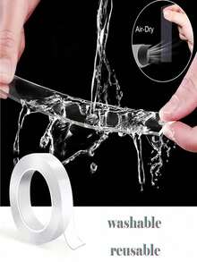[ Vật dụng thiết yếu hàng ngày ] 1 cuộn băng keo Acrylic Nano hai mặt dày dặn, trong suốt, keo dán tường ma thuật sáng tạo, nhãn dán nhà bếp, nhãn dán, nhãn dán tường, nhãn dán vinyl trang trí nhà cửa, vật dụng trang trí mùa xuân để làm mới ngôi nhà của bạn - Trong sáng - Xem 12