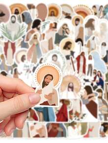 52 张新鲜创意人物贴纸，适用于剪贴簿、日记本、笔记本电脑、水瓶、汽车、带有积极信息的信仰设计、精美礼物、学校用品、返校