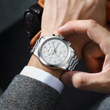 CRRJU CRRJU Men Watch Luxury Sports Quartz Chronograph Waterproof Wristwatch With Stainless Steel Luminous Auto Date