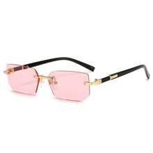 1pc Black Frameless Y2K Fashion Glasses, Suitable For Summer Beach And Driving For Summer Beach Vacation,Outdoor,Travel Back To School Fashionable Preppy School Look