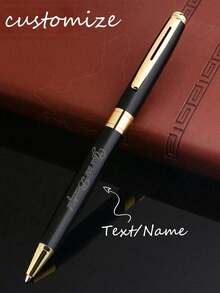 1pc Customized Metal Signature Pen - Customizable Name Or Logo, Comes With Exquisite Gift Box, Ideal For Office, Birthday, Personalized Wedding Gifts. Multifunctional, Durable, Beautiful, Reusable, Exquisite, Fashionable, High Quality, Rich Colors, Modern, Customized, Personalized, Unique, Ideal Gift For Him, Also Suitable For Dad, Mom, Family, Friends, Tea Room, Home, Garden And Other Occasions. - Multicolor - View 1