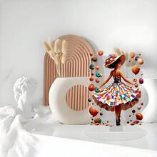 2D Flat Female Model Diamond Art Acrylic Ornament, Decoration For Display, Thanksgiving Surprise Gift