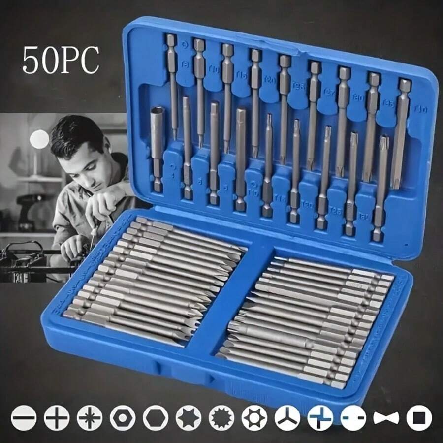 Set de brocas de destornillador multifuncional de 75 mm extra largas de 36" - adecuado para uso DIY y profesional - Multicolor - Ver 1