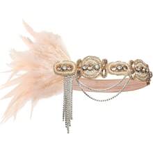 ¡RecomendadoBABEYOND 1920s Flapper Accessories Gatsby - Juego de accesorios para disfraz de 20 años, diadema de flapper, collar de perlas¡Top de Temporada - champán - Ver 4