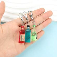 10 pezzi Portachiavi a forma di bottiglia di birra - Portamonete colorato in miniatura con clasp in metallo, accessori per feste di novità per donne, regali unici per la nascita, charm per borse e accessori decorativi, organizzatore di chiavi Design plissettato * Porta chiavi, Accessori per birra