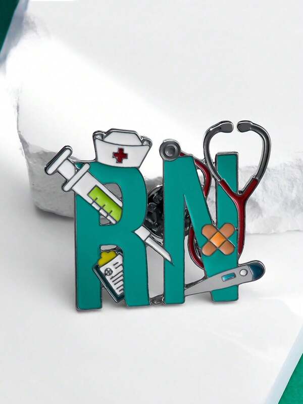 1 pieza Broche esmaltado creativo de enfermería RN, accesorio de joyería para enfermeras, insignia para llavero, abrigo o bolsa, regalo de graduación