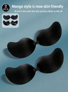 2/3/4 Peças Sutiãs Invisíveis Adesivos em Formato de Manga - Sutiãs de Silicone Sem Alças com Efeito Push-Up para Vestidos Sem Costas, Almofadas Autoadesivas Respiráveis e Reutilizáveis para Levantar o Busto, Amigáveis com a Pele